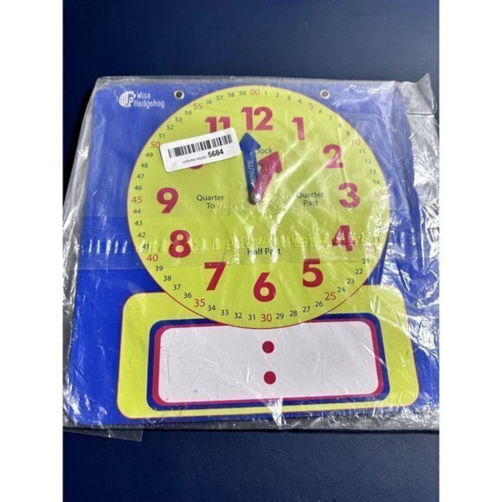 WISE HEDGEHOG WRITE & WIPE - HOW TO TELL TIME - CARDBOARD CLOCK FOR TEACHERS/SCH